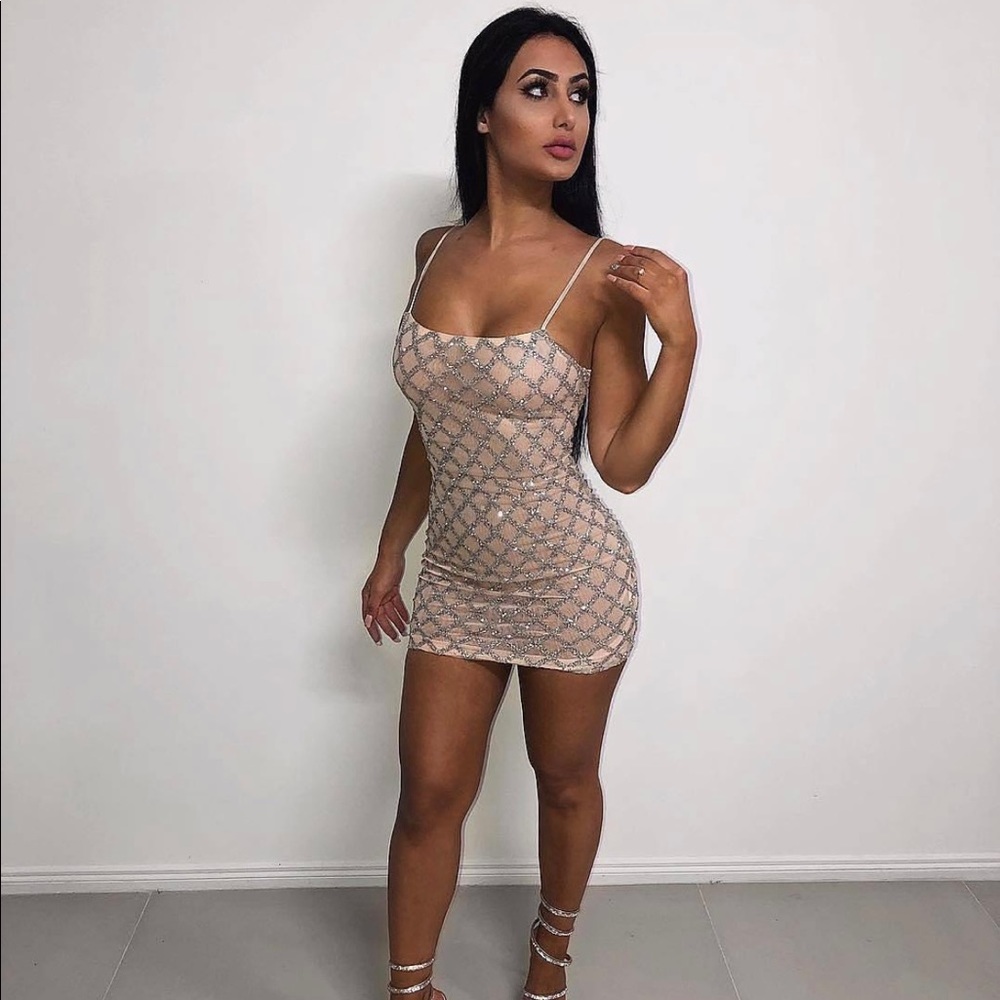 Oh Polly shimmer and shake mini dress